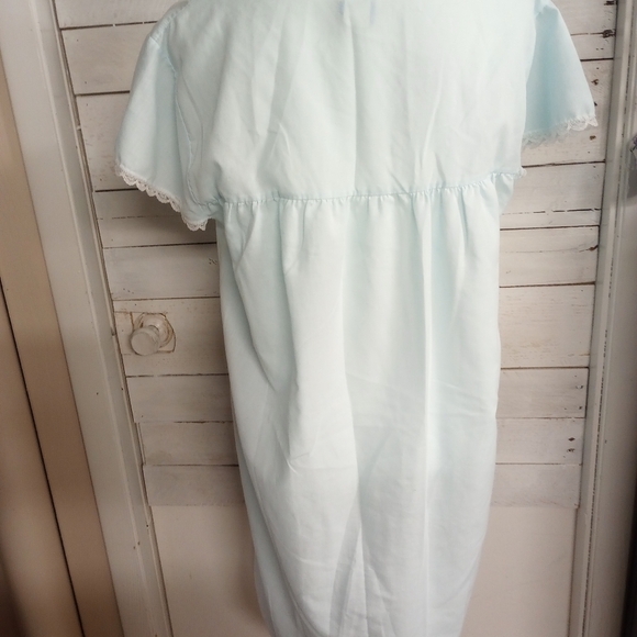 Vintage Elsie of Miami Nightgown Blue Women's Size Large Lace Embroidered - Picture 5 of 12